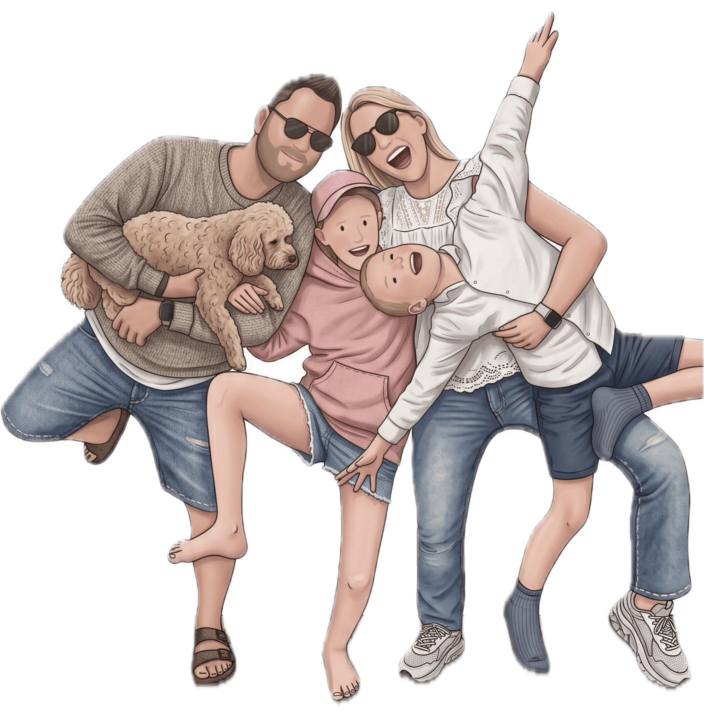 Familj med vaccinationsschema